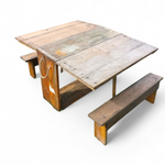 Folding tables with benches